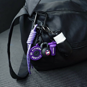 맞춤형 로고 3D 미니 요가 스포츠 용품 PVC 키체인 세트 복싱 글러브 피트니스 케틀벨 바벨 피스 가방 펜던트 키체인 - Product Image 4