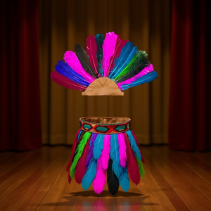 Tocado indio azteca traje de baile plumas coloridas escenario moderno bufanda de cadera talla única para competición Halloween - Product Image 2
