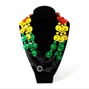 Bohemian etnik tarzı kolye hindistan cevizi kabuğu kolye renkli çok katmanlı boncuk retro el dokuması uzun kolye kadın mücevheratı - Product Image 1