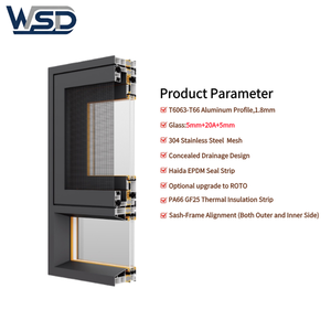 Meilleur <span class=keywords><strong>prix</strong></span> pour les fenêtres et les portes en aluminium avec moustiquaire, double vitrage teinté, basculantes et pivotantes - Product Image 2