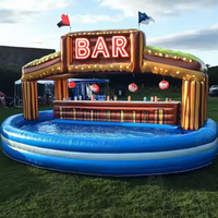 Tente de bar gonflable d'extérieur en PVC imperméable, protection UV, ignifuge, design flottant, pour 5 à 10 adultes, idéale pour les fêtes en extérieur