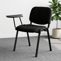 Chaise empilable pour centre de formation avec coussin, chaise de formation avec tablette d'écriture, adaptée aux écoles, aux bureaux et aux salles de réunion
