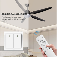 Ventilateur de plafond avec lumière LED à 3 couleurs, 66 pouces, 5 pales, moteur DC en fer, télécommande, pour bureau