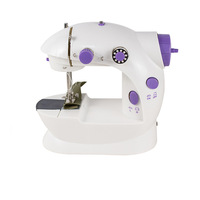 Machine à coudre électrique portable mini avec bras libre, lumière LED et pédale – Idéale pour débutants, machine de couture de bureau pour le bricolage à domicile