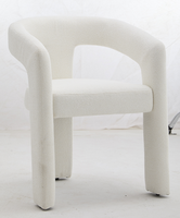Chaise de salle à manger design style crème, chaise de maquillage en tissu rembourré blanc doux, chaise de loisirs individuelle style Ins