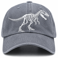 Casquette de baseball décontractée personnalisée en coton délavé style vintage avec broderie 3D squelette, ajustable, pour l'extérieur et la protection solaire