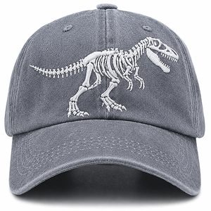 Casquette de baseball décontractée personnalisée en coton délavé style vintage avec broderie 3D squelette, ajustable, pour l'extérieur et la protection solaire - Product Image 5