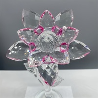 Fleur de lotus en cristal K9 artisanal personnalisé avec boîte cadeau pour la fête des mères et les cadeaux de mariage
