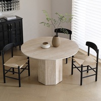 Table à manger Kumusi style Wabi-Sabi, résistante aux rayures et à la chaleur, design haut de gamme pour petit appartement