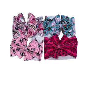 Hot sale Cheap floral Baby Girls hair Bows hair clip Hair Accessories Hairpin big bow knit clip