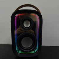 Enceinte sans fil portable Abyss karaoké avec effets sonores haute fidélité Hi-Fi, 3 motifs d'éclairage et mélange de couleurs, sans perte