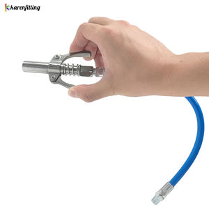 Acoplador de pistola de engrase de 10000 PSI NPTI/8, punta de liberación rápida para bomba de engrase/aceite, manguera flexible de resorte de 12 pulgadas, juego de herramientas de punta de jeringa para lubricante - Product Image 3