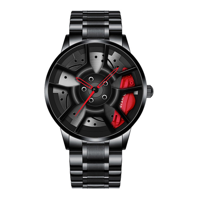 WJ-10531 New Design Fashion Jewelry Alloy Hip Hop Stainless Steel Wrist Men Watch 2021 Wheel Vintage Quartz Diamond Watch Man