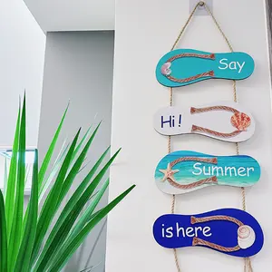 The new wooden hanging sign four-piece set wall decoration wall painting home decoration door plate hanging decoration