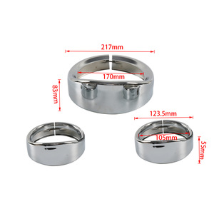 Stainless Steel Light <b>Trim</b> Covers 217mm 123.5mm 83mm <b>Clip</b> On For Harley Davidson Motorcycle - Product Image 1
