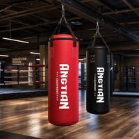 Sac de frappe lourd en cuir pour la boxe, sur pied, équipement professionnel de fitness pour la boxe