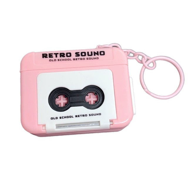 Plastic Mini Cassette Music Playback Recording Fun Small Portable Hanging Ornament Creative Retro Plastic Tape Recorder Keychain