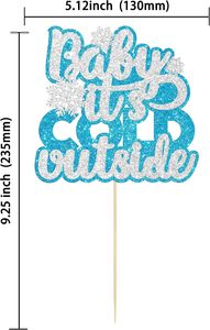 1 Pieza Decoración para Pastel 'Baby It's Cold Outside' con Brillantina y Copo de Nieve para Baby Shower de Invierno, Fiesta de Cumpleaños Infantil - Product Image 2