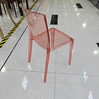 Bazhou Hotel Esszimmer Party Tische und Stühle Event-Stuhl Stapelbar Transparent Rosa Aufblasbare Leichtgewichtige Acryl-Stühle Möbel