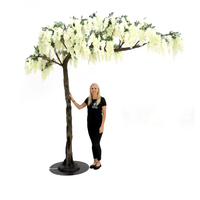 Arbre de glycine en soie 100% fait main, taille et couleurs personnalisées, grand arbre de glycine à fleurs blanches pour la décoration intérieure