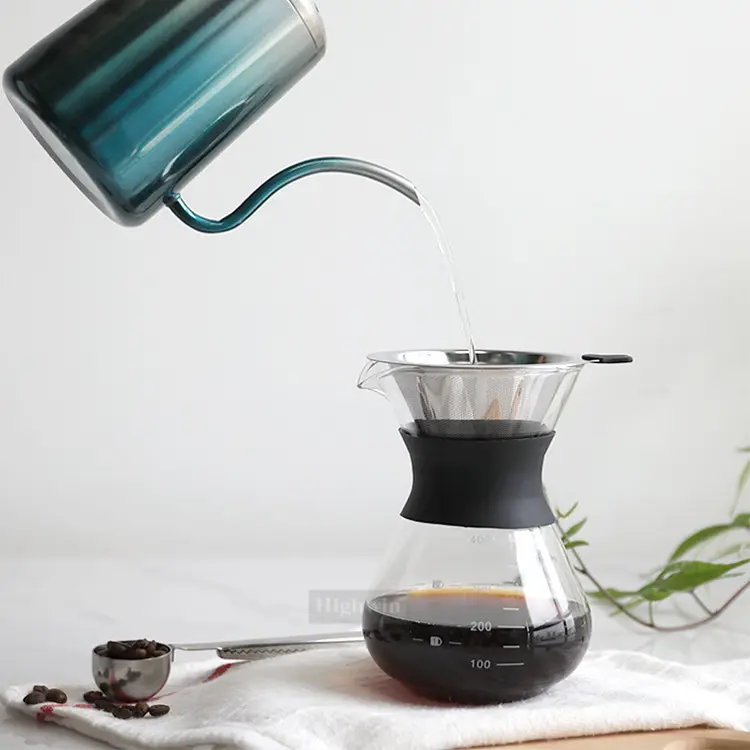 Highwin Hand Infuus Koffiepot Borosilicaatglas Giet Over Koffiezetapparaat