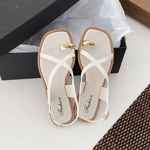 Sandalias planas antideslizantes informales para mujer, zapatillas deslizantes antiolor con punta de Clip, calzado de playa, chanclas de plataforma para mujer - Product Image 5