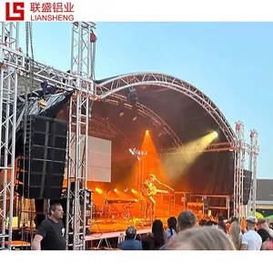 Outdoor Waterproof Stage Platform Event Truss Display Event Stage Stand Curved Triangular Roof Truss System Concert Stage