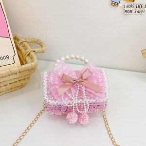 Nuova <span class=keywords><strong>Borsa</strong></span> a <span class=keywords><strong>Tracolla</strong></span> Piccola per Bambine, Design Principessa Cartoon con Fiocco di Perle - Product Image 2