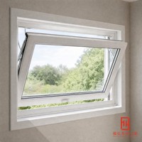 Fenêtre trappe en alliage d'aluminium à charnière supérieure, ventilation et protection contre la pluie, taille personnalisée pour salle de bain, cage d'escalier, bâtiment public