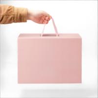 Caja Plegable Ecológica Rosa con Esponja, Asa Magnética en las Cuatro Esquinas, Asa de Cinta Suave para Empaque de Regalos de Moda