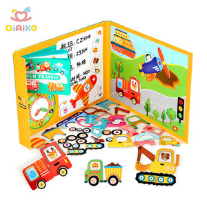 Libro educativo <span class=keywords><strong>para</strong></span> niños pequeños, juguetes educativos <span class=keywords><strong>para</strong></span> edades tempranas, con clip de madera, reloj de estilo, bricolaje, tablero magnético de dibujo ortográfico, rompecabezas, Juguetes - Product Image 1