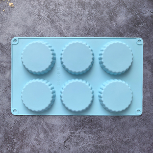 Molde redondo de silicona para pasteles de 6 cavidades, molde redondo para hornear pasteles, gelatina, pudín, forma de jabón, herramienta de decoración de pasteles de hielo, disco, molde para galletas y pan - Product Image 5