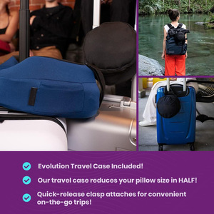 Z Premium Portable <b>Neck</b> <b>Pillow</b> with Adjustable Seat Belt Strap for Airplane Car Train and Office Travel Rest - Product Image 4
