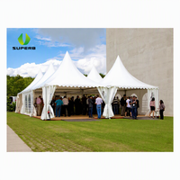 Tente de réception en PVC avec structure en aluminium robuste 20x40 pour mariage, grands événements et salons professionnels - Conception modulaire sur mesure avec logo