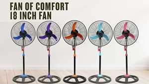 Ventilador de pie de estilo elegante 3ABS de 18 pulgadas Control mecánico para el hogar RV Garaje Hotel Uso Enchufe de EE. UU. - Product Image 4