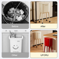 Poubelle à pédale UFORU à double compartiment et pieds hauts avec couvercle pour bureau et cuisine, grande capacité, en plastique, pour la maison