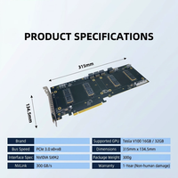 Carte adaptateur haute performance double SXM2 vers PCIe X16 NVLink pour V100, carte mère SXM2 à haute vitesse 300 Go/s