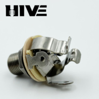Prise jack mono HIVE de haute qualité en laiton multi-contacts 1/4" (6,35 mm) avec écrou et rondelle pour micro de guitare électrique et basse