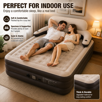 Lit gonflable double convertible avec pompe intégrée, pliable, portable, moderne, matelas pneumatique floqué pour hôtel, camping en plein air, usage domestique