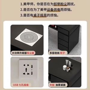 Table de manucure de bureau pour bar à ongles Tables de manucure tuftées de luxe avec chaise - Product Image 5