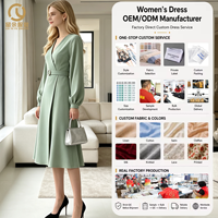 Nouvelle Arrivée Robe Décontractée Élégante pour Femme Adaptée au Quotidien en Mousseline Caractéristiques Bouton Ceinture Décoration Taille Empire