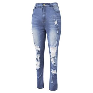2026 Sexy <b>Elastic</b> High <b>Waist</b> Ripped Butt Lifting Slim Denim <b>Jeans</b> For Women - Product Image 6