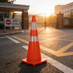 Cono <span class=keywords><strong>Stradale</strong></span> in Plastica con Riflettente ad Alta Intensità, Protezione IP68, Design Sottile Quadrato, Previene Incidenti, Migliora la Sicurezza nel Traffico - Product Image 1