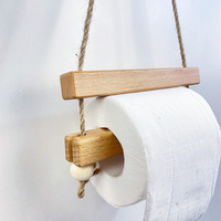 Massivholz-Toiletten papierrollen halter mit Tissue Box Punch-Free Badezimmer-Lager regal Praktische stanz freie Installation