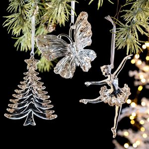 Wholesale New Arrival <b>Christmas</b> Gifts Glitter Acrylic Pendants Xmas <b>Tree</b> Ornaments for Kids and Family - Product Image 1