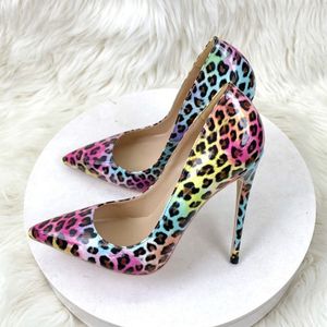 Zapatos de Tacón Alto con Estampado de Leopardo Colorido, Talla Grande, Nuevos Stilettos de Moda para Mujer - Product Image 3