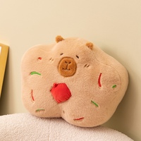 Coussin en peluche Capybara en forme de biscuit, mignon ornement de chambre, coussin rembourré doux et moelleux, coussin de canapé pour cadeau