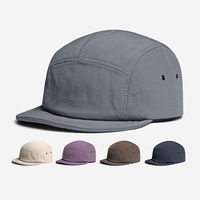 Topi dan topi kamp nilon tahan air 5 Panel topi Custom Blank polos 5 Panel topi ringan dapat disesuaikan Trucker Snapback Strapback