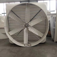 Ventilateur d'extraction de ventilation à cône FRP à faible bruit avec moteur à aimant permanent et porte papillon pour serre de ferme d'élevage de volaille