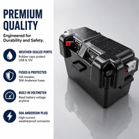 Boîtier de batterie intelligent étanche 12V avec interrupteur marche/arrêt, voltmètre, disjoncteur et double USB pour camping, 4x4, camion, camping-car, bateau